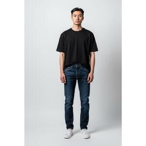 NSF Jeans Mens 31x34 Blue Dark Wash Denim Straight Button Fly